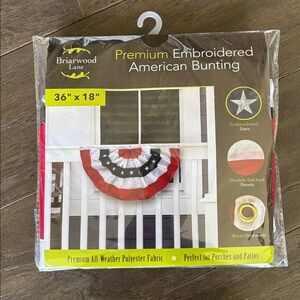 Briarwood Lane Premium Embroidered American Bunting flag,grommets,all weather